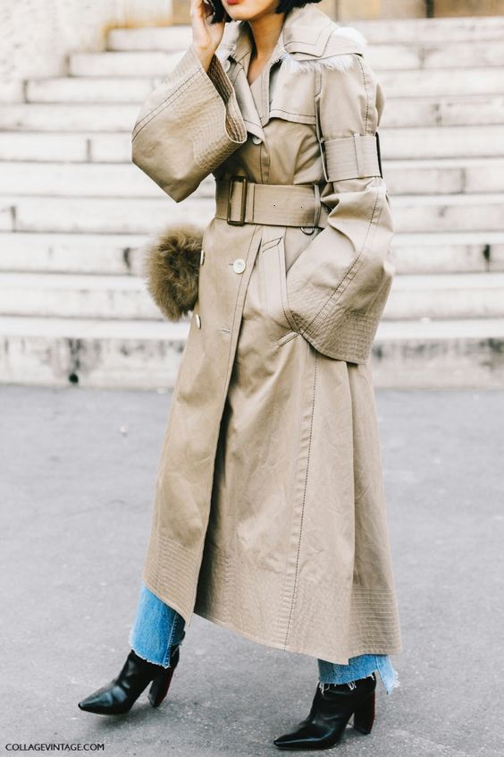 trench coats large long bell sleeves