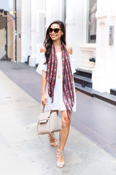 of off-white dress silk scarf