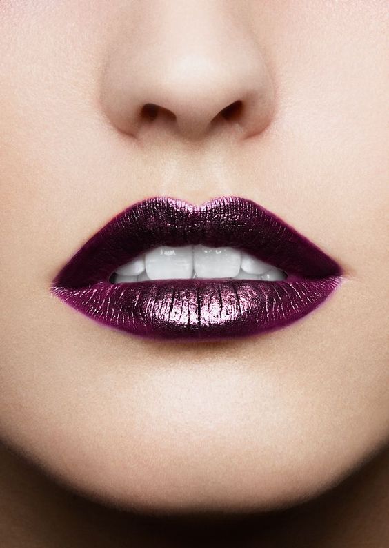 purple lipstick metallic