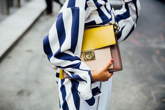 yellow blue outfit bag