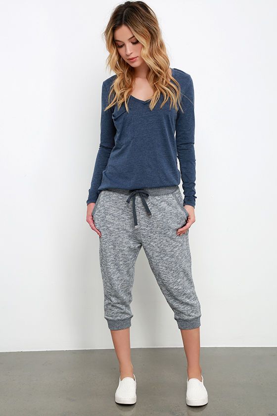 cropped joggers long-sleeved tee