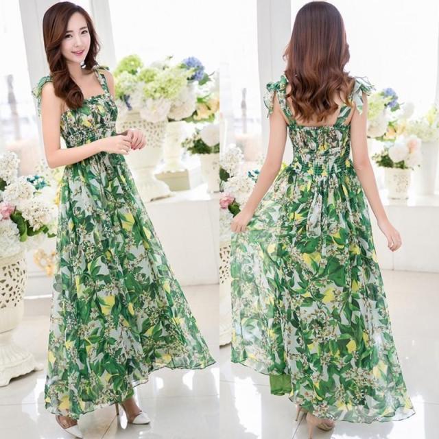 green floral maix dress outfit