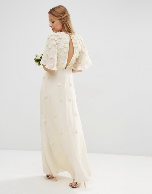Wedding floral maxi dress 3d