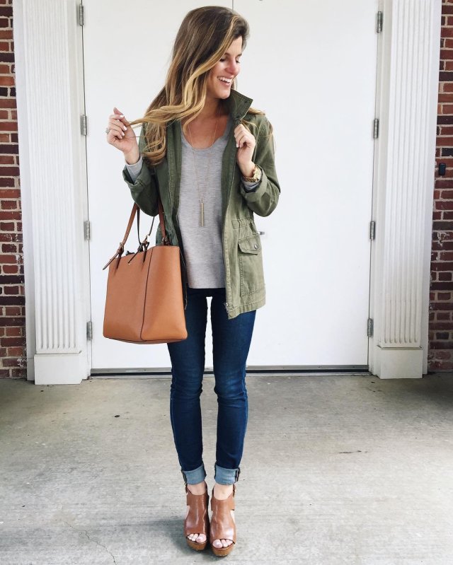 military jacket with open toe boots