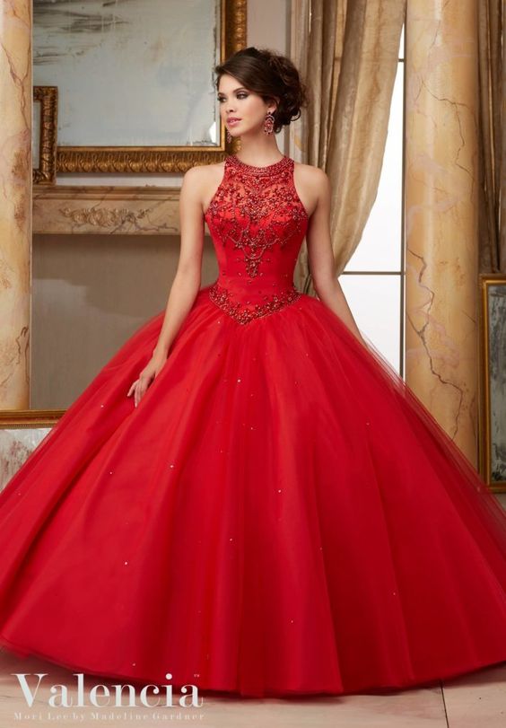 red quinceanera dress classic