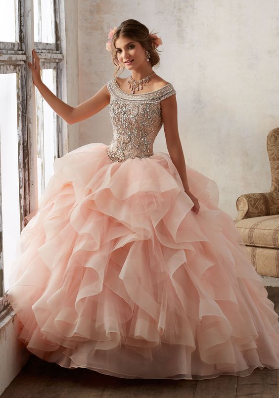 pink quinceanera dress strapless