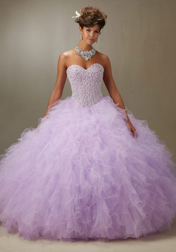 lavender quinceanera dress sparkling