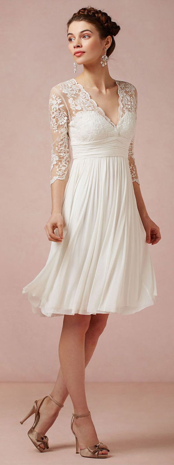 white lace empire waist dress