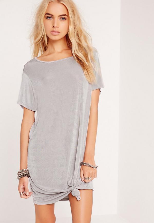 knotted t-shirt dress outfit