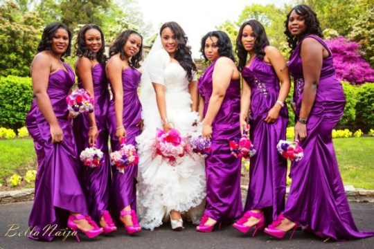 purple theme bella naija wedding