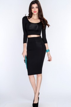 Pencil skirt and black topped top