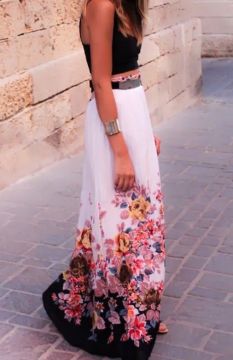 Summer floral maxi skirt