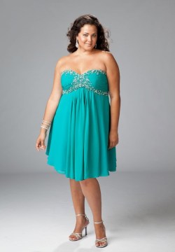 Chiffon Strapless Sweetheart A cocktail dress in size plus size