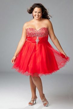 Red Sparkle Plus Cocktail Dress in size