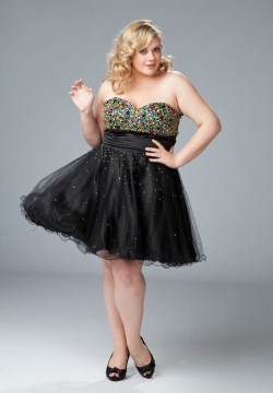 tulle-and-satin strapless-sweetheart-a-line plus size cocktail dress