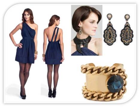 Navy blue a shaft and accessories