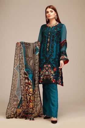 Khaadi 3 piece Custom Stitched Suit - Green - LCP18403 | Salwar .