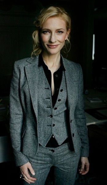 Cate Blanchett menswear 3 piece suit dapper | Clothes, Suits for wom