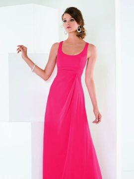 chiffon dress with a scoop in the neck and back in back