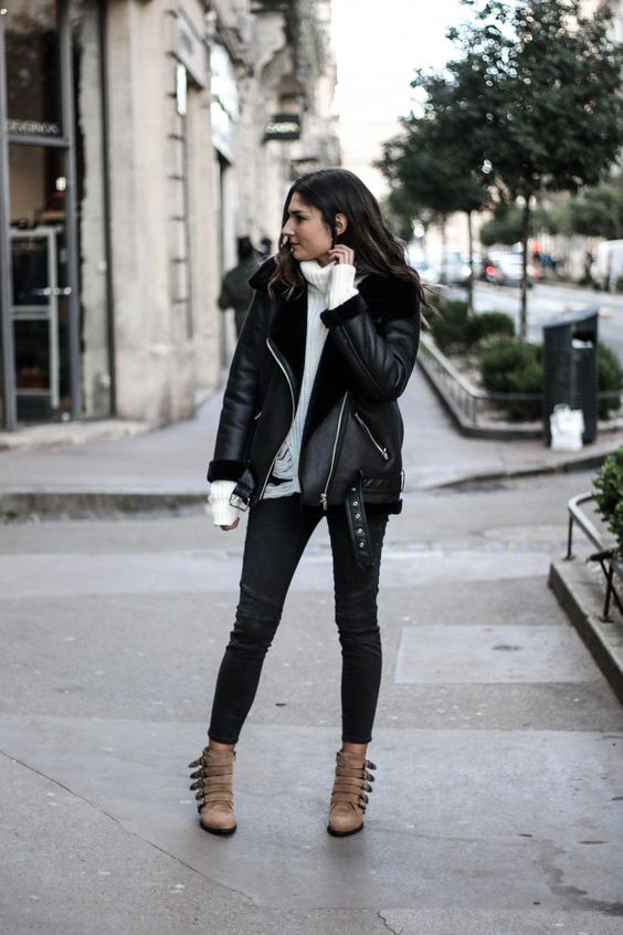 15 Edgy Outfits With Shearling Aviator Coats - Styleohol