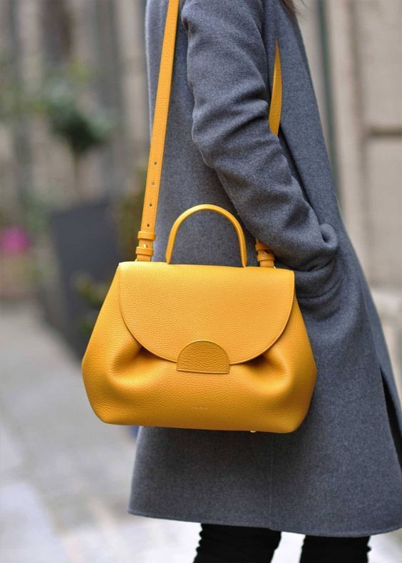 23 bright color handbag outfit ideas | School Related | Yellow .