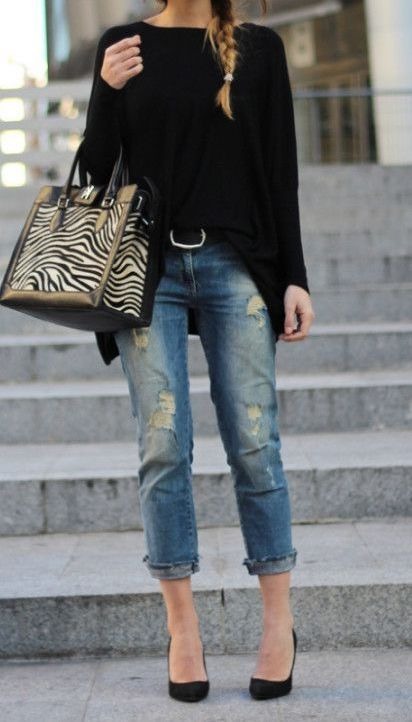 18 Cheap DIstressed and Ripped Boyfriend Jeans Outfit Ideas for .