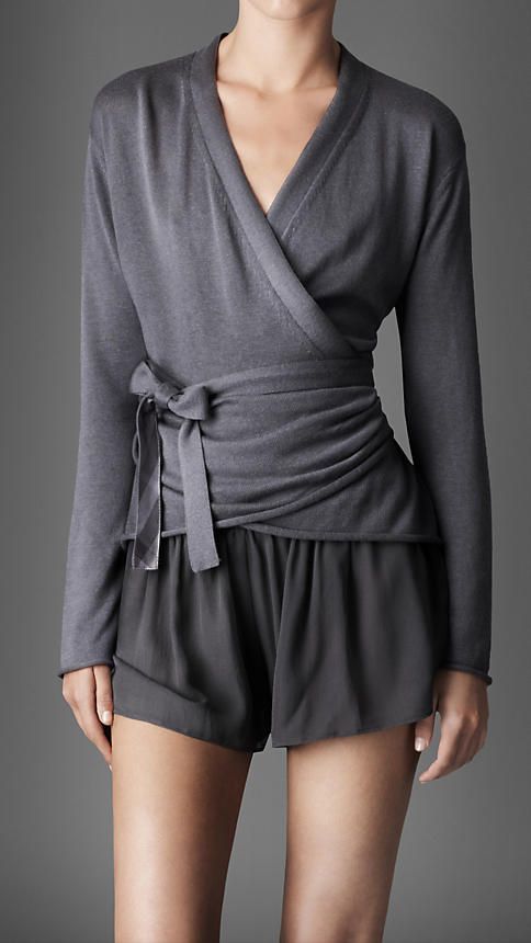 silk cotton wrap cardigan | Burberry I really like the grey colour .