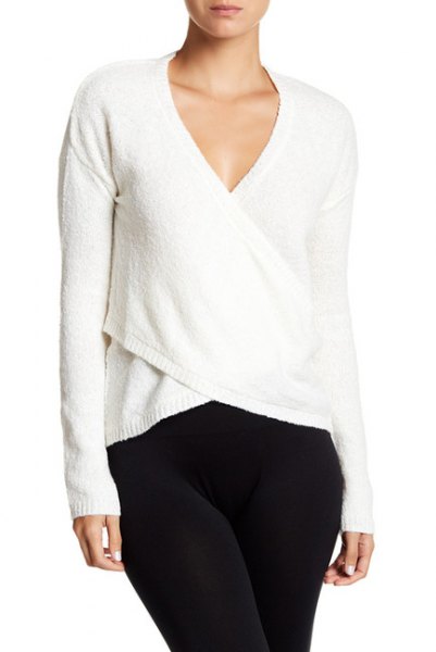 How to Wear Ballet Wrap Sweater: Top 16 Outfit Ideas - FMag.c
