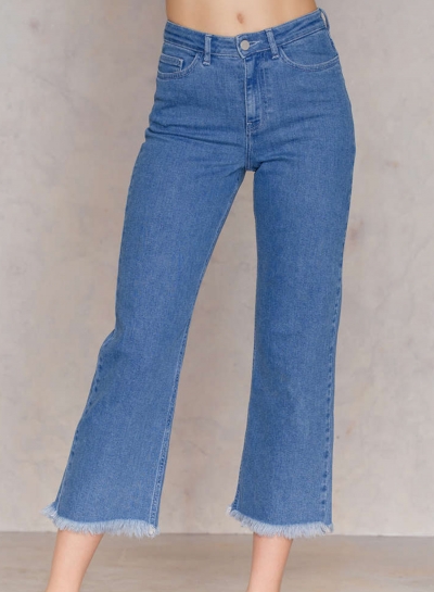 Women's Fashion High Waist Zipper Fly Bell-Bottom Jeans With .