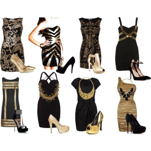 Black gold dresses | Gold, black dress, Glam dresses, Fashion we