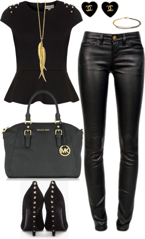 black and gold | Casual, Autumn fashion, Wom