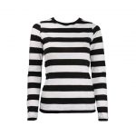 Women's Long Sleeve Black & White Striped Shirt | Et