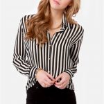 Little White Lines Black and White Striped Top in 2020 | Black .