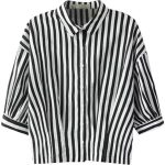 Relaxfeel Women's Black And White Middle Sleeve Collar Striped .