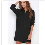 Lucky Brand Dresses | Black Button Down Shirt Dress | Poshma