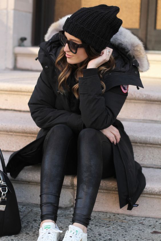 Black Coat with Fur Hood
  Outfit Ideas for Ladies