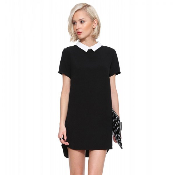 Black Collared Dress Artistic Outfit
  Ideas for Women