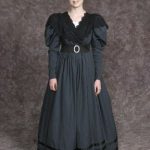 Jane Eyre 1 black stripe dress w/lace collar size small $35.00 .