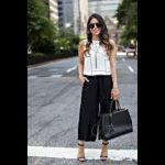 Chic white and black culottes summer outfit ideas - YouTu