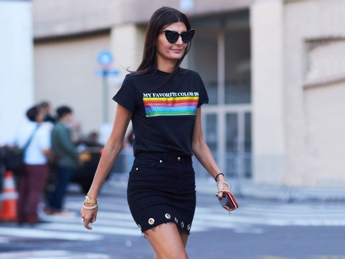 Swap Your Summer Looks for These Black Denim Skirt Outfits | Who .