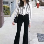 50 Cute New Ways to Wear Black and White | Flare jeans outfit .
