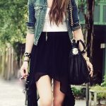 Black High Low Skirt Outfit Ideas - Best Photos Skirt and Bag .