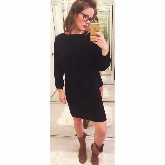 Zara Dresses | Knit Black Sweater Dress | Poshma