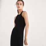 Massimo Dutti Dresses | Black Knit Dress Crossover | Poshma