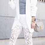 White Lace Pants Styling by Peeptoes | White lace shirt, Lace pan