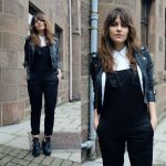 Sheinside Dungarees, H&M Shirt, Oh My Love Leather Jacket .