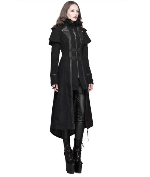 Black Long Leather Jacket for
  Women