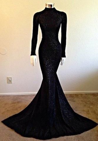 Black Prom Dresses,Mermaid Prom Dress,Sequined Prom Dress,Sequins .