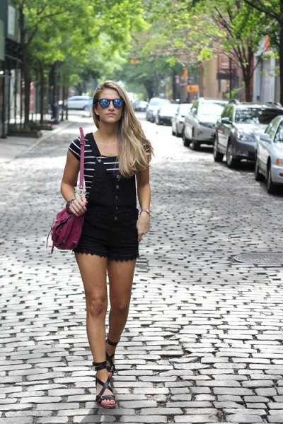 Black Overall Shorts Best
  Outfit ideas