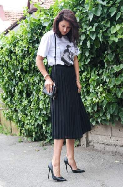 Trendy Skirt Pleated Black Simple 41 Ideas #skirt | Pleated skirt .
